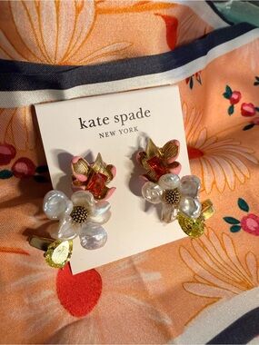 kate spade New York Floral Frenzy Ear Pin/Cuff Earrings